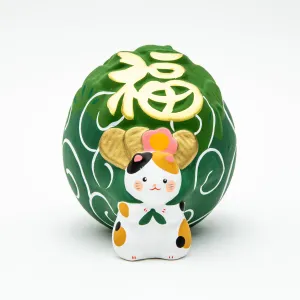 L Fortune-Bringing Calico Cat Ceramic Coin Bank