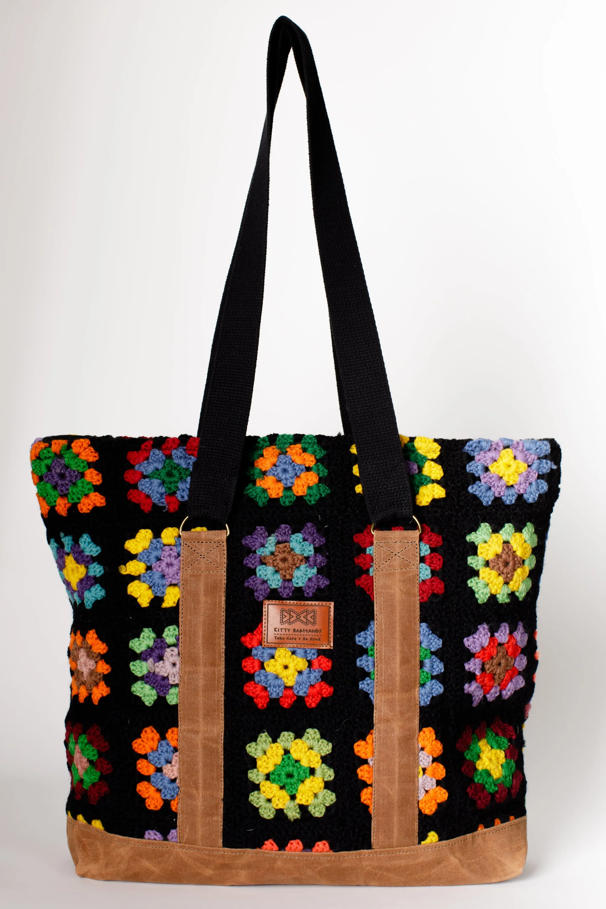 Large Granny Squares Tote (Brown)