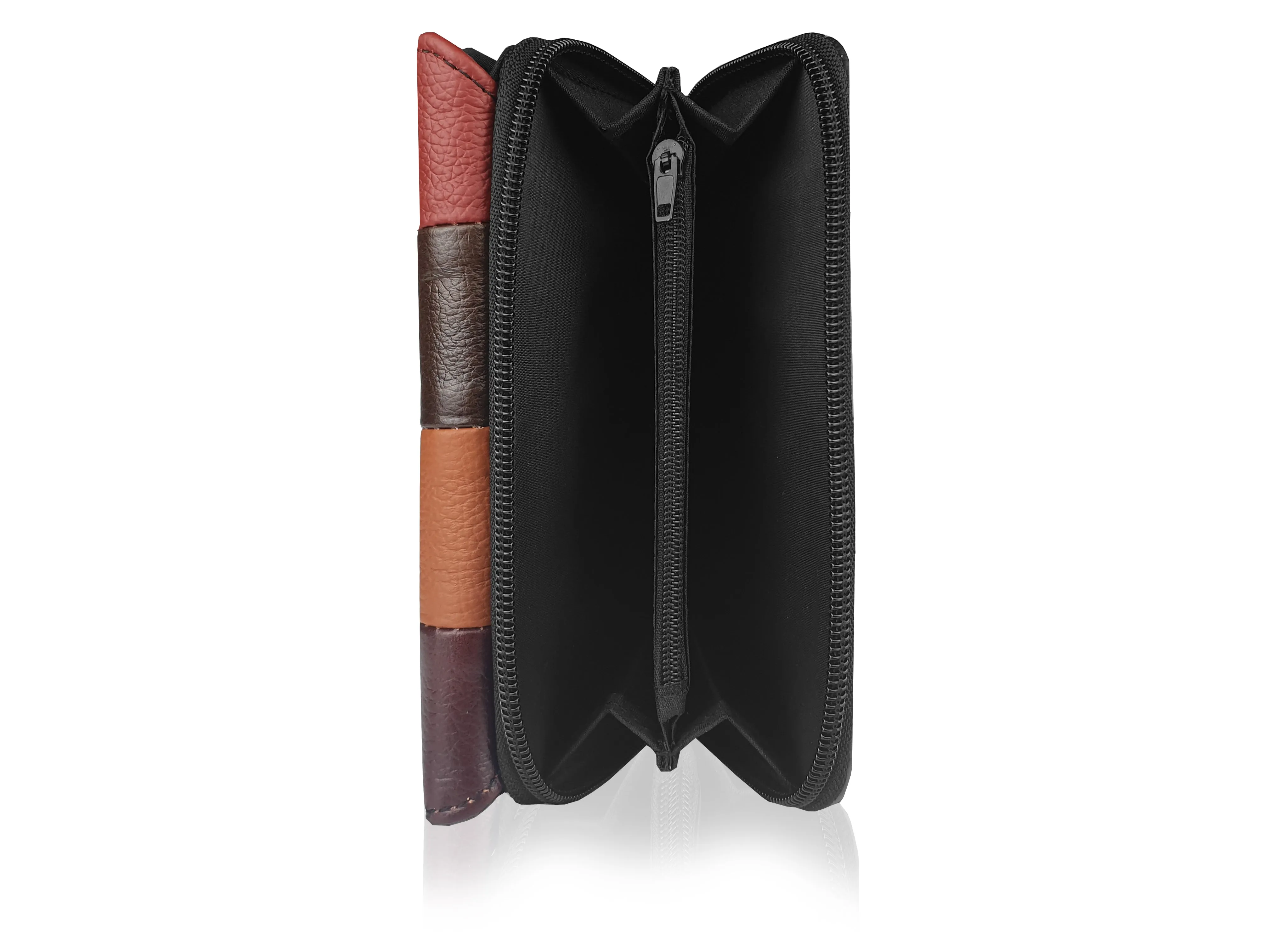 Large Real Leather Ladies Purse - Multi Coloured, 7 Cards RFID Blocking