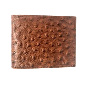 Leather Impressions Ostrich Belly Print Leather Bi-fold Wallet