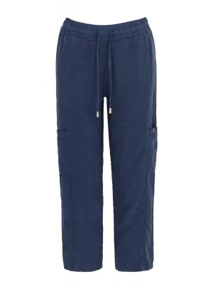 Linen Side Pocket Crop Pant