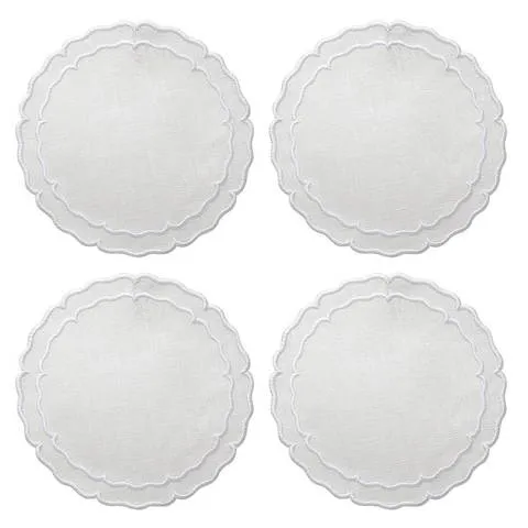 Linho Coaster Scalloped Round Set of 6