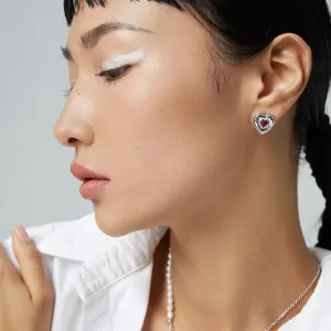 Love Heart Zirconia Earrings