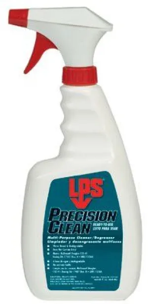 LPS 02728 Precision Clean Multi-Purpose Cleaner/Degreasers, 28oz Trigger Spray Bottle, RTU (12 Bottles)