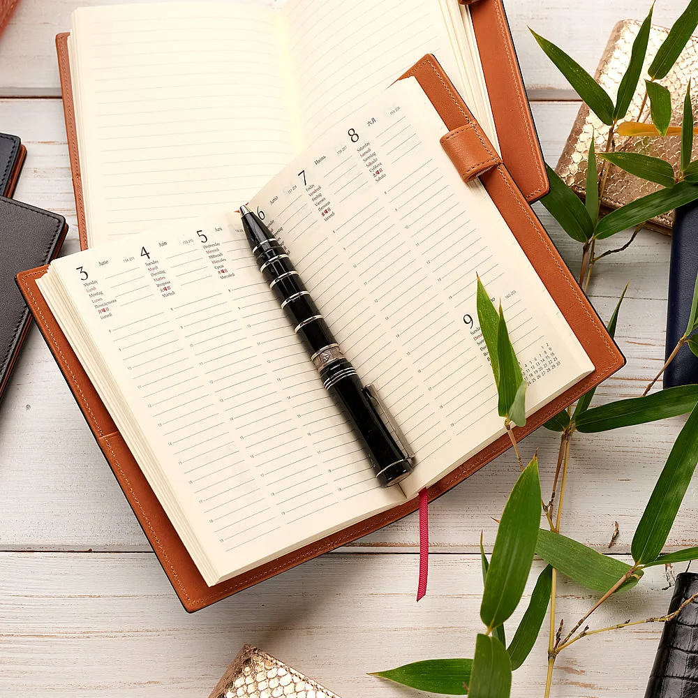 Luxury A6 Diary & Journal in Brown and Cognac, 2025