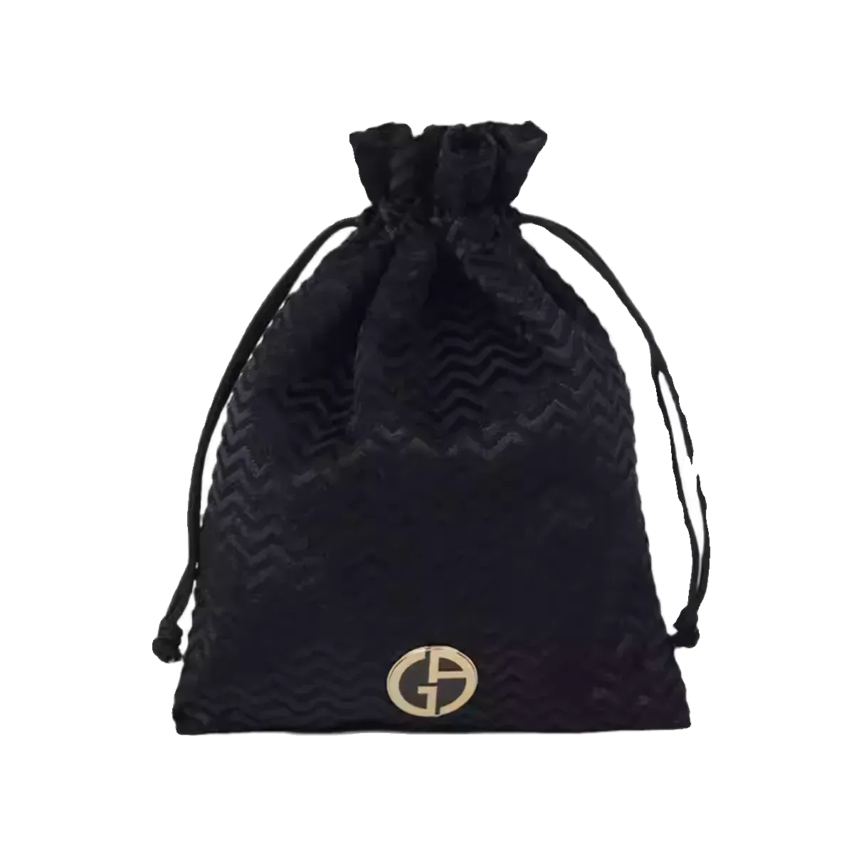 Luxury Designer Black & Red Drawstring Bag