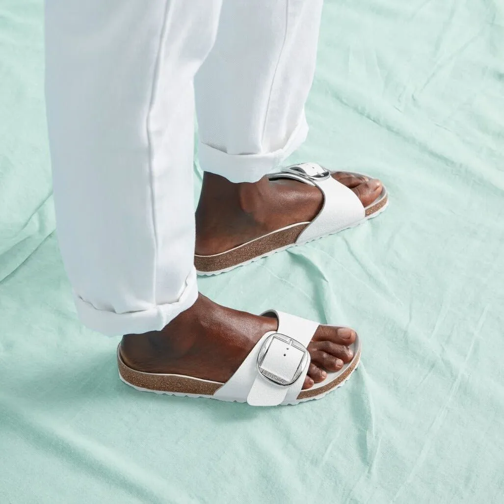 Madrid Big Buckle - White Leather