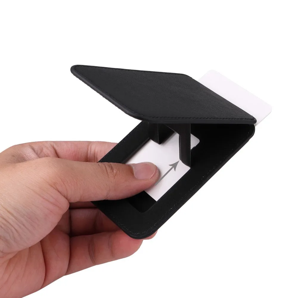Magnetic MagSafe Leather Wallet Credit Card Holder   Kickstand Stand - Brown