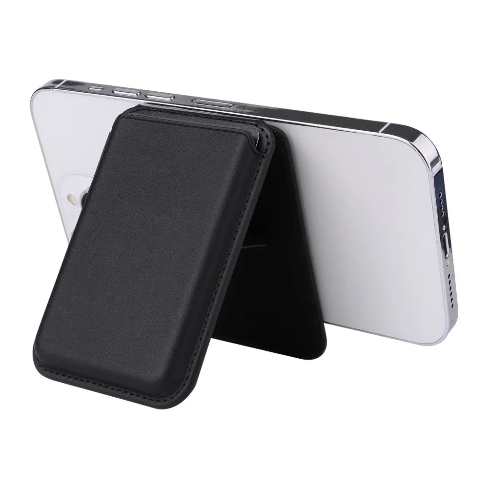 Magnetic MagSafe Leather Wallet Credit Card Holder   Kickstand Stand - Brown