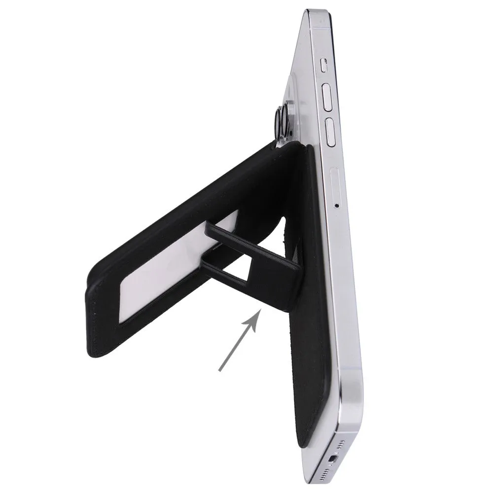Magnetic MagSafe Leather Wallet Credit Card Holder   Kickstand Stand - Brown