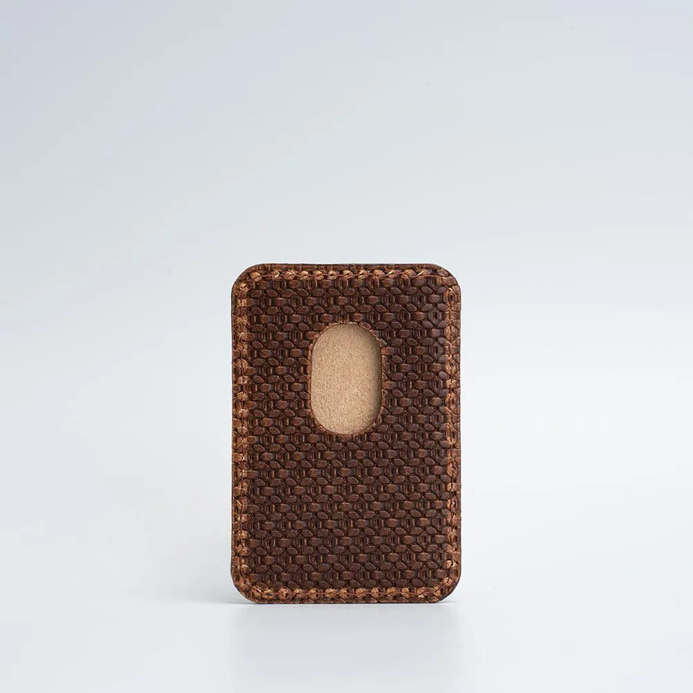 MagSafe Leather Wallet Geometric Net - Luxury Handcrafted iPhone Wallet