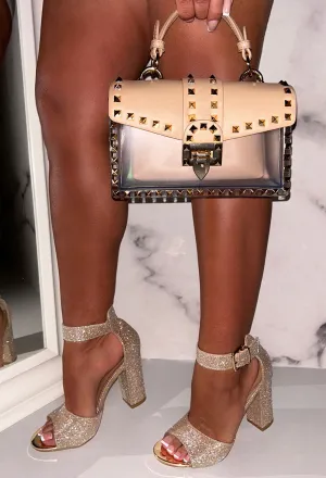 Making A Point Beige Pu Stud Detail Bag