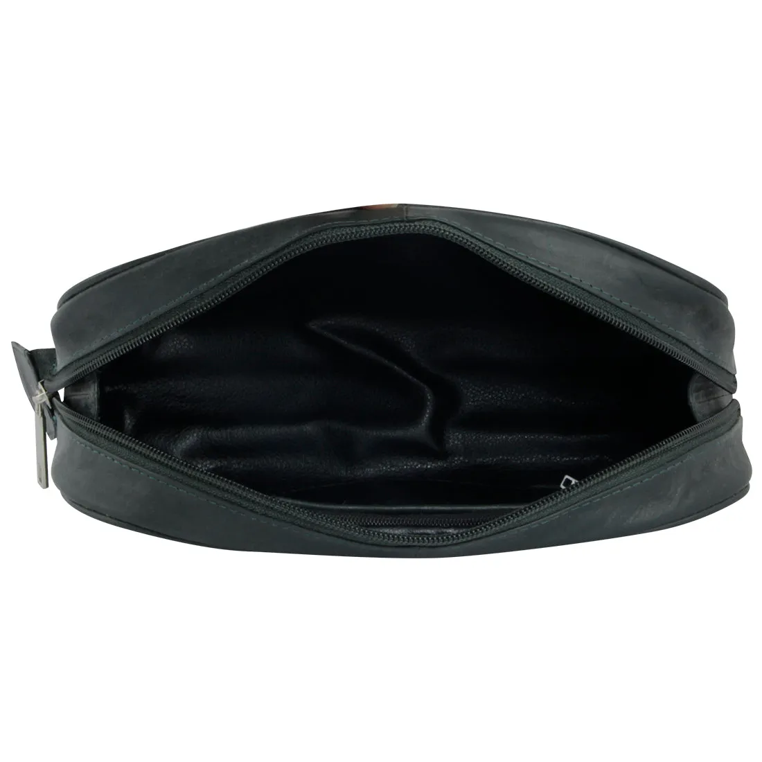 Malia Tan Leather Wash Bag for Men and Women