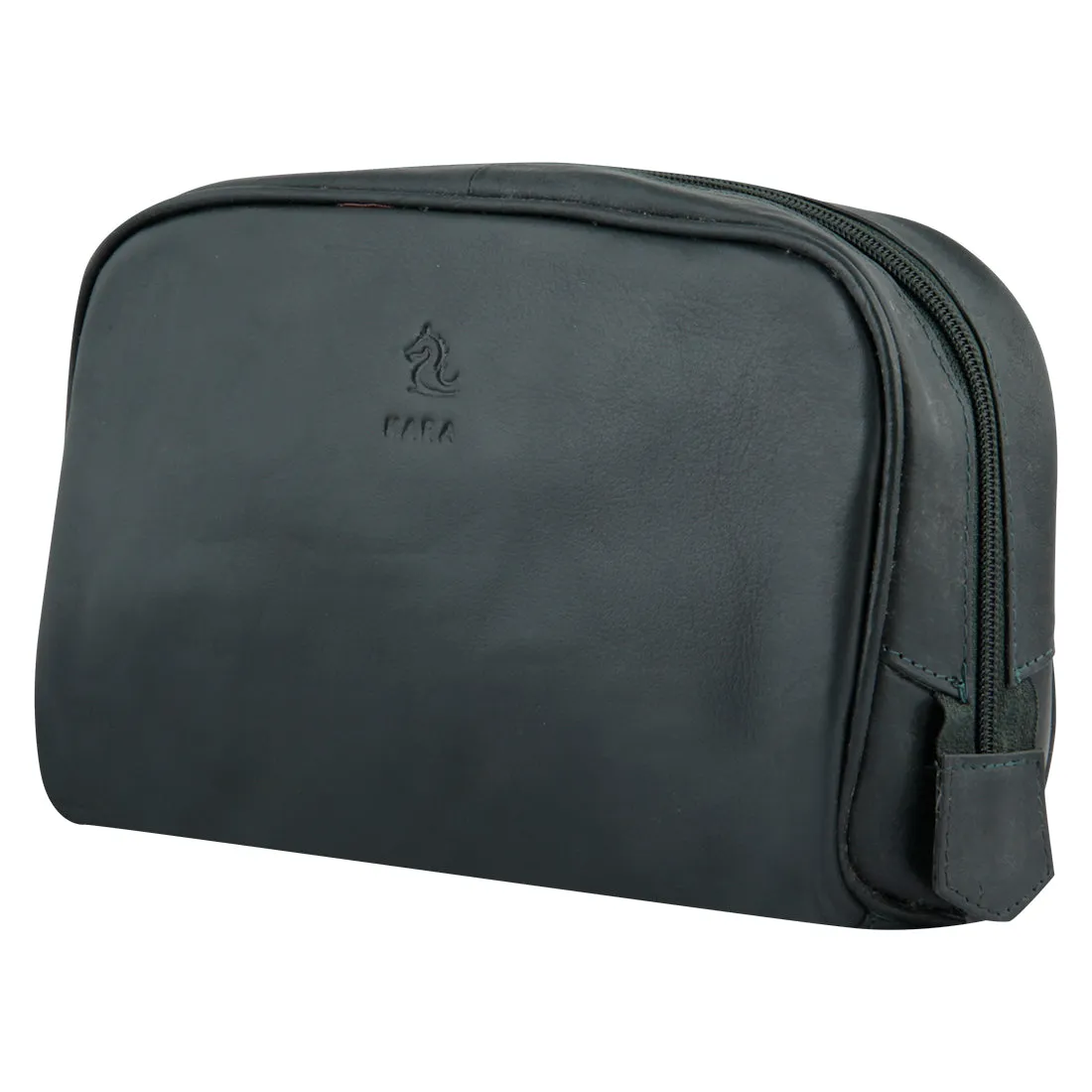 Malia Tan Leather Wash Bag for Men and Women