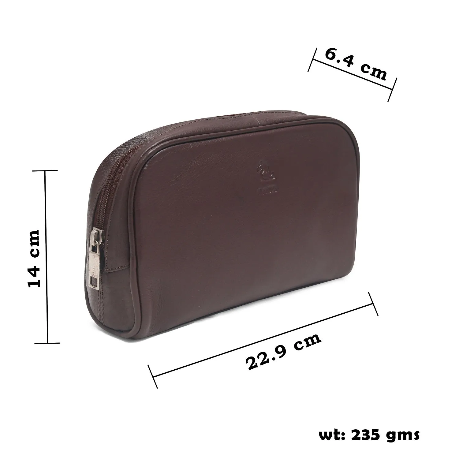 Malia Tan Leather Wash Bag for Men and Women