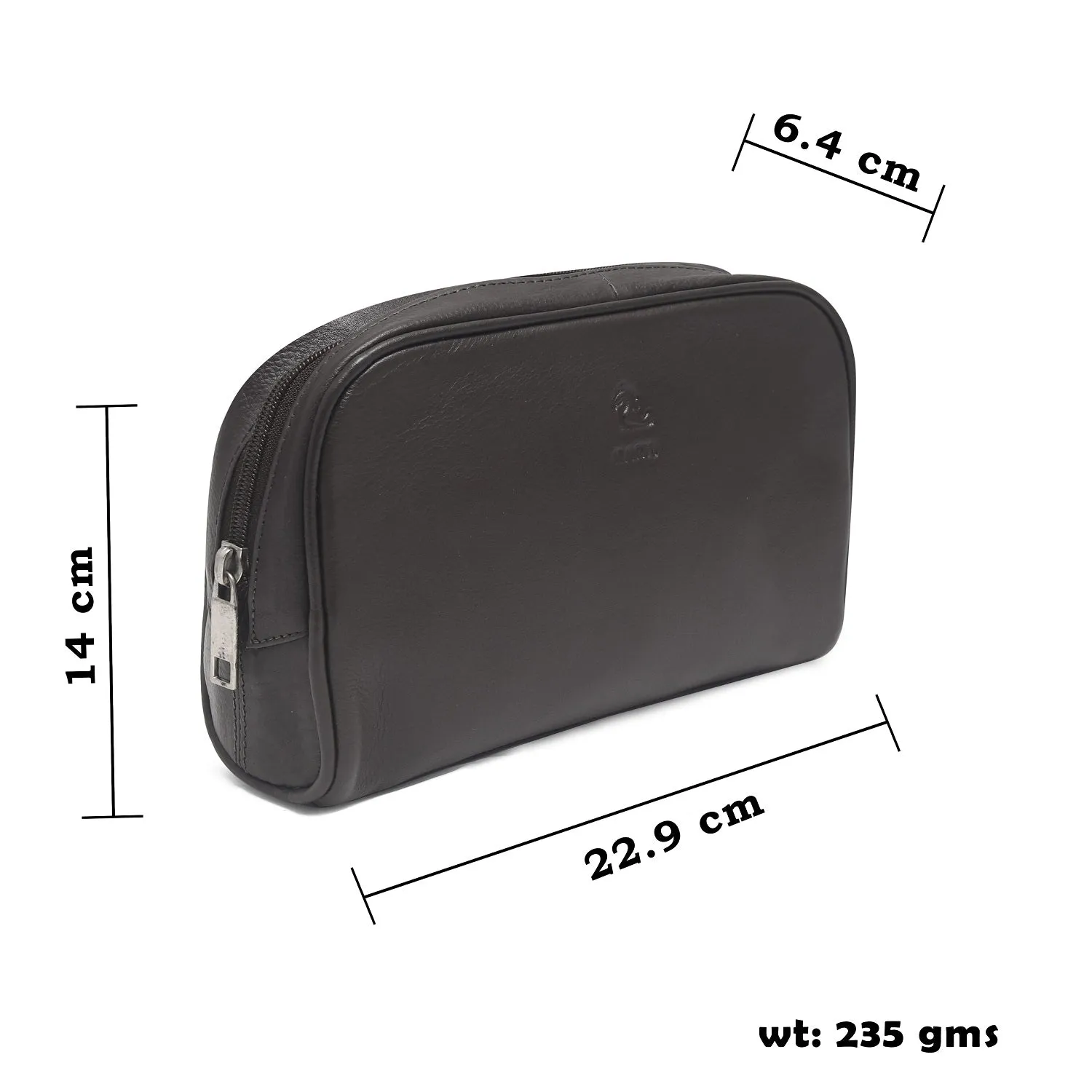 Malia Tan Leather Wash Bag for Men and Women