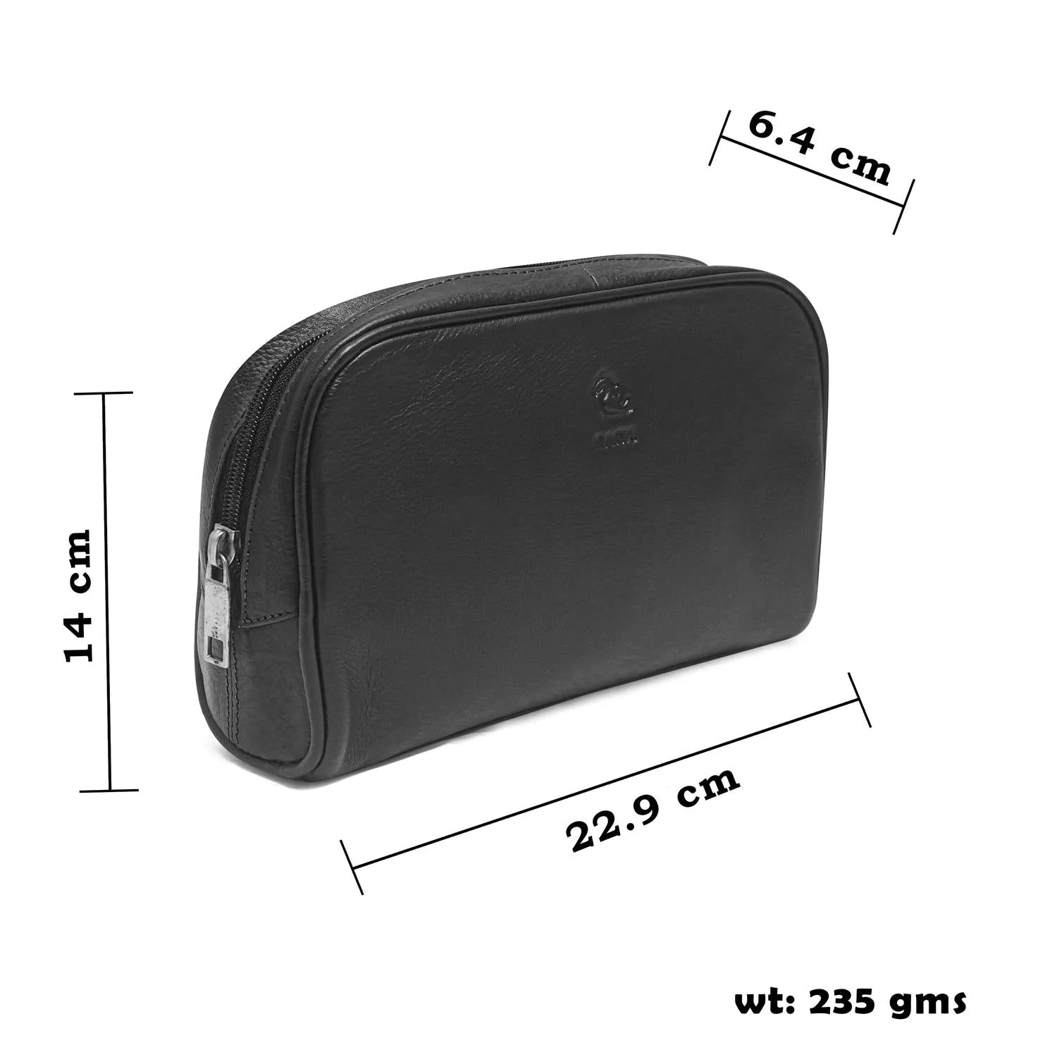 Malia Tan Leather Wash Bag for Men and Women