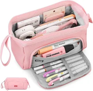 Mamowla Large Pencil Cases for Girls Super Big Pencil Case for Women Zipper Smoothy Pen Case Pouch Holder Stationery Organizer Duarable School Pencil Cases