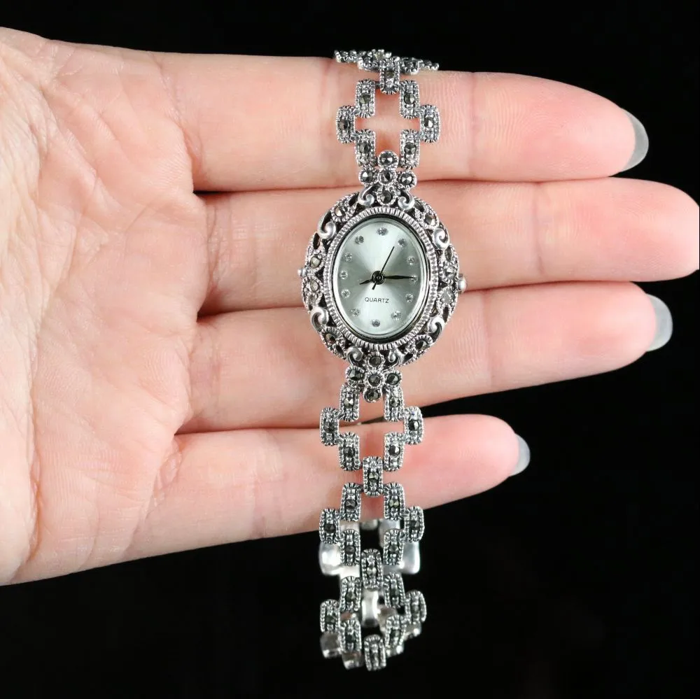 Marcasite Silver Watch