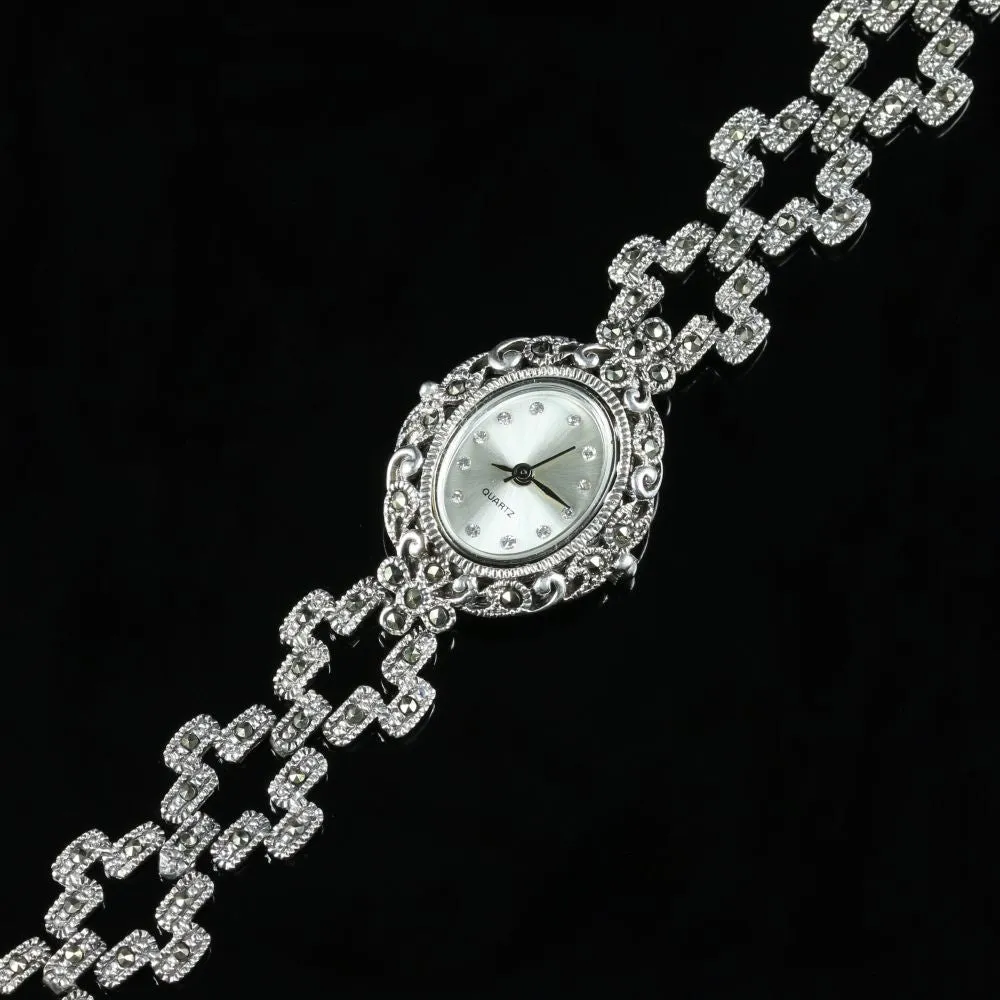 Marcasite Silver Watch