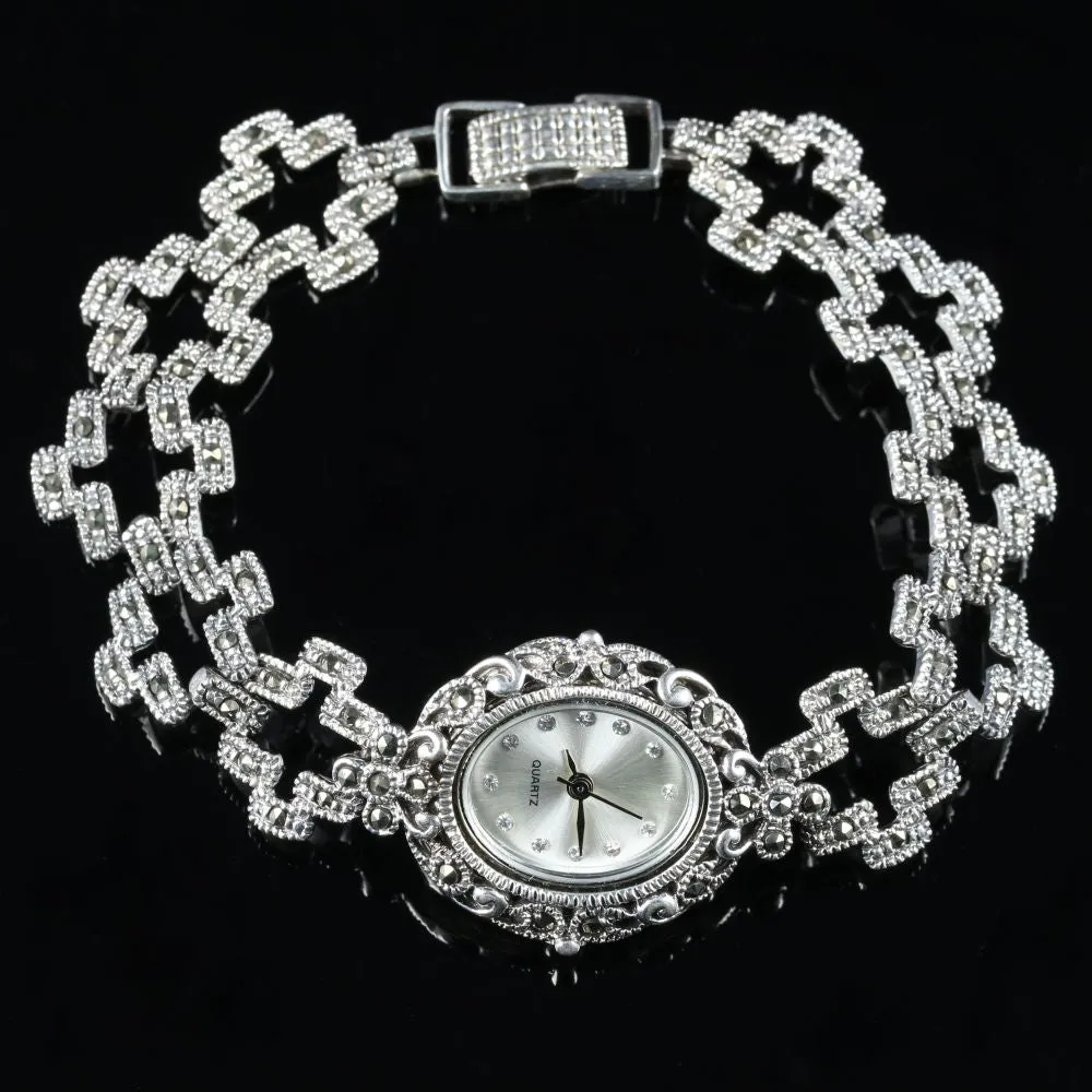 Marcasite Silver Watch