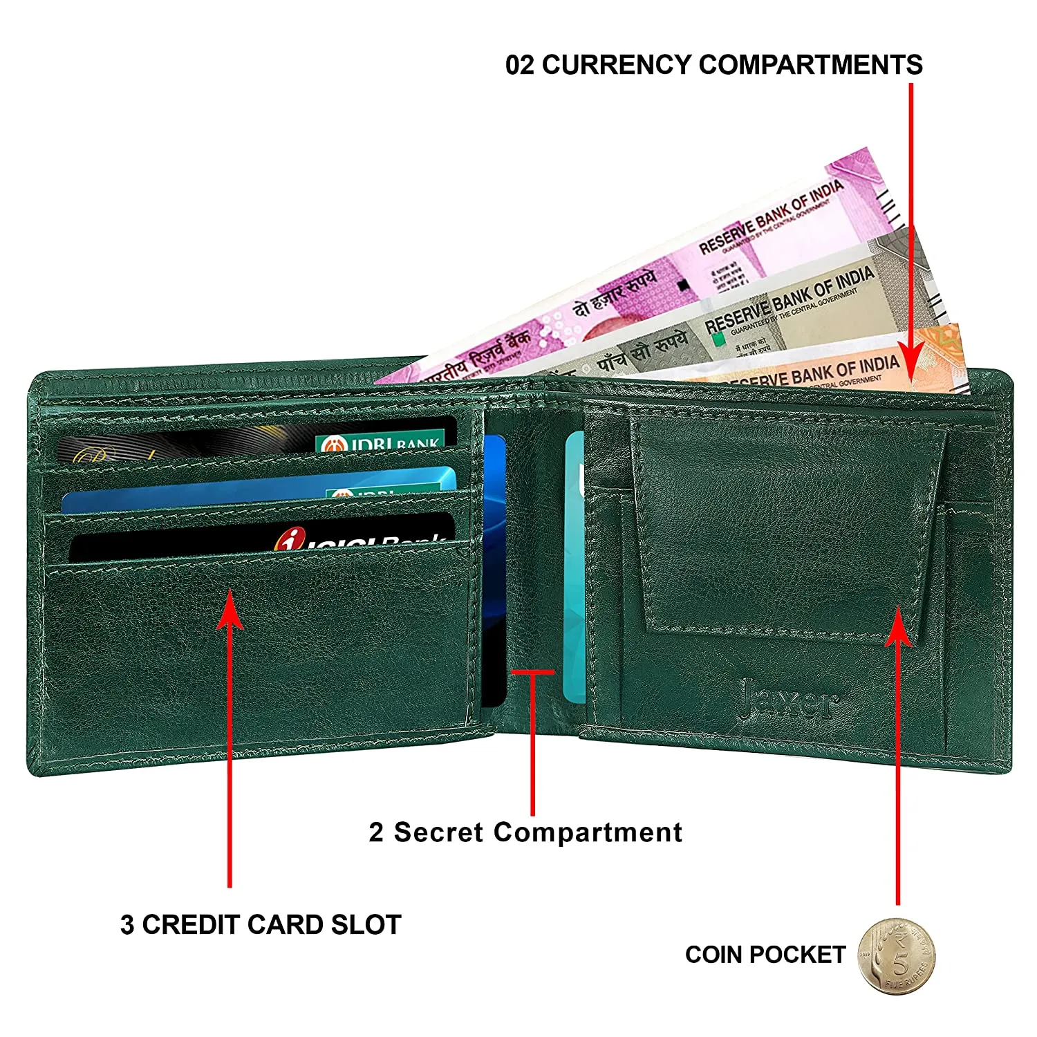 Men Casual, Formal, Evening/Party Green Artificial Leather Wallet  (3 Card Slots)
