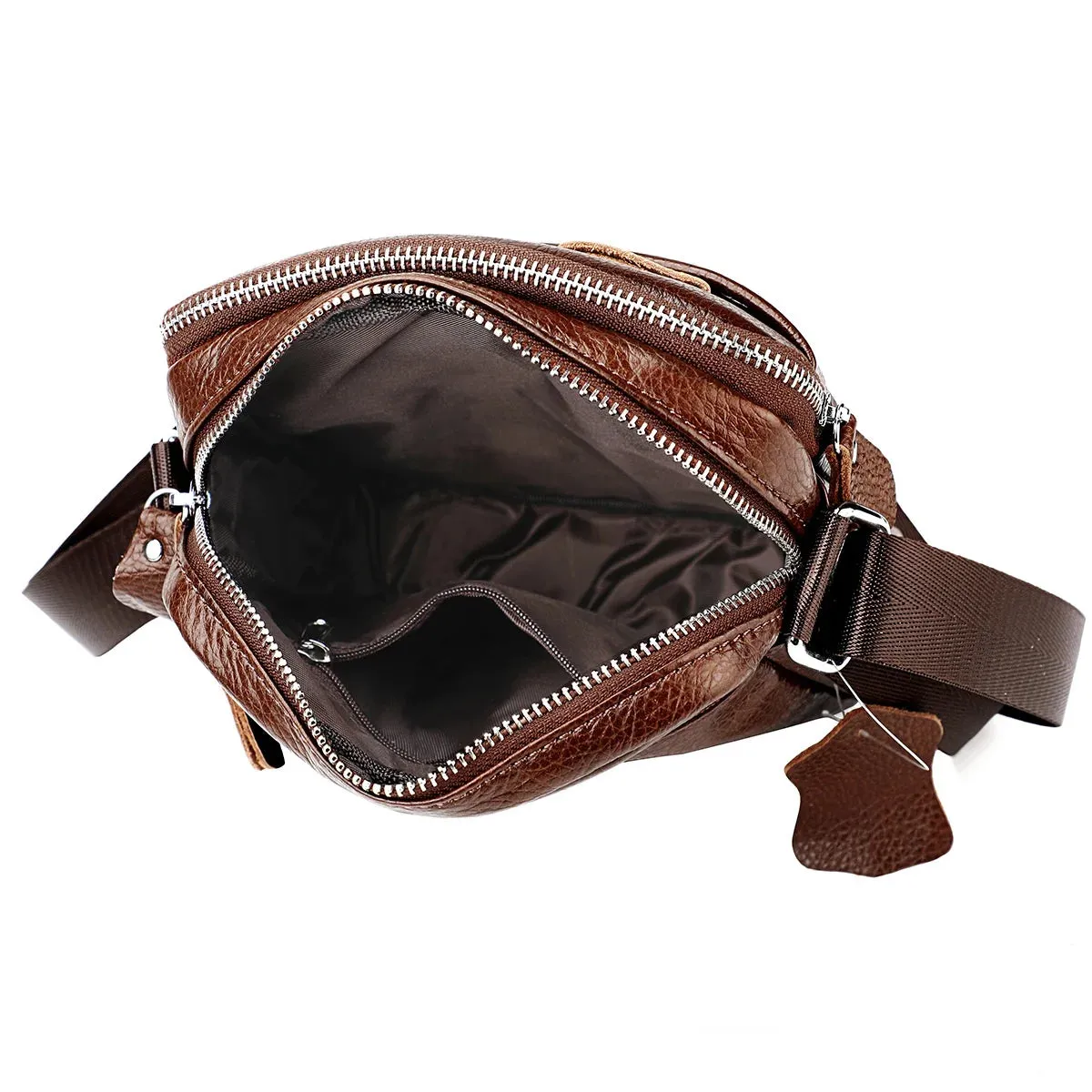 Men's Square-Shaped Messenger Bag: Crossbody Leather Shoulder Bag for Outdoor Adventures