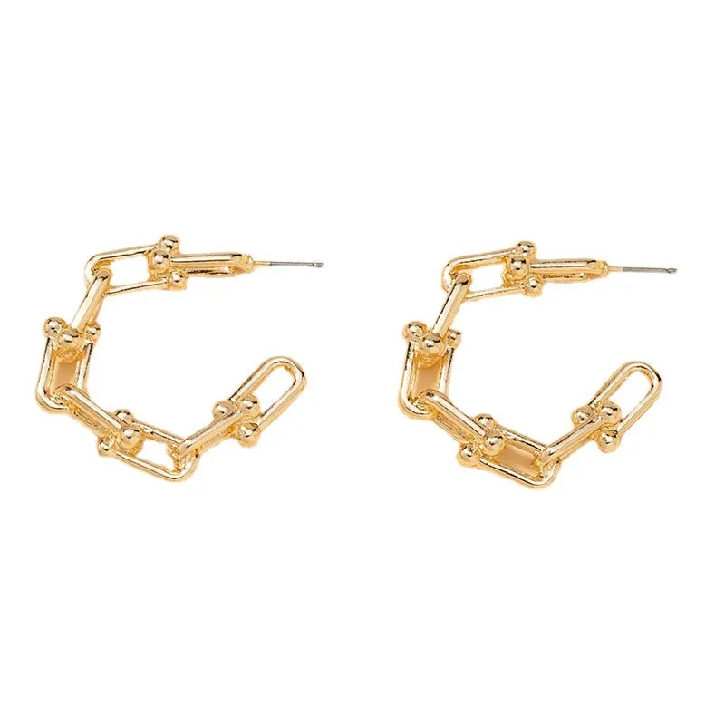 Metal C-Shaped Earrings - Vienna Verve Collection by Planderful
