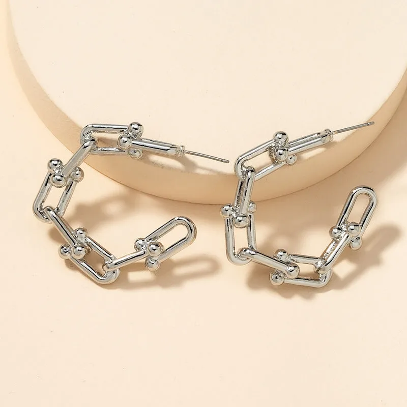 Metal C-Shaped Earrings - Vienna Verve Collection by Planderful