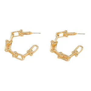 Metal C-Shaped Earrings - Vienna Verve Collection by Planderful
