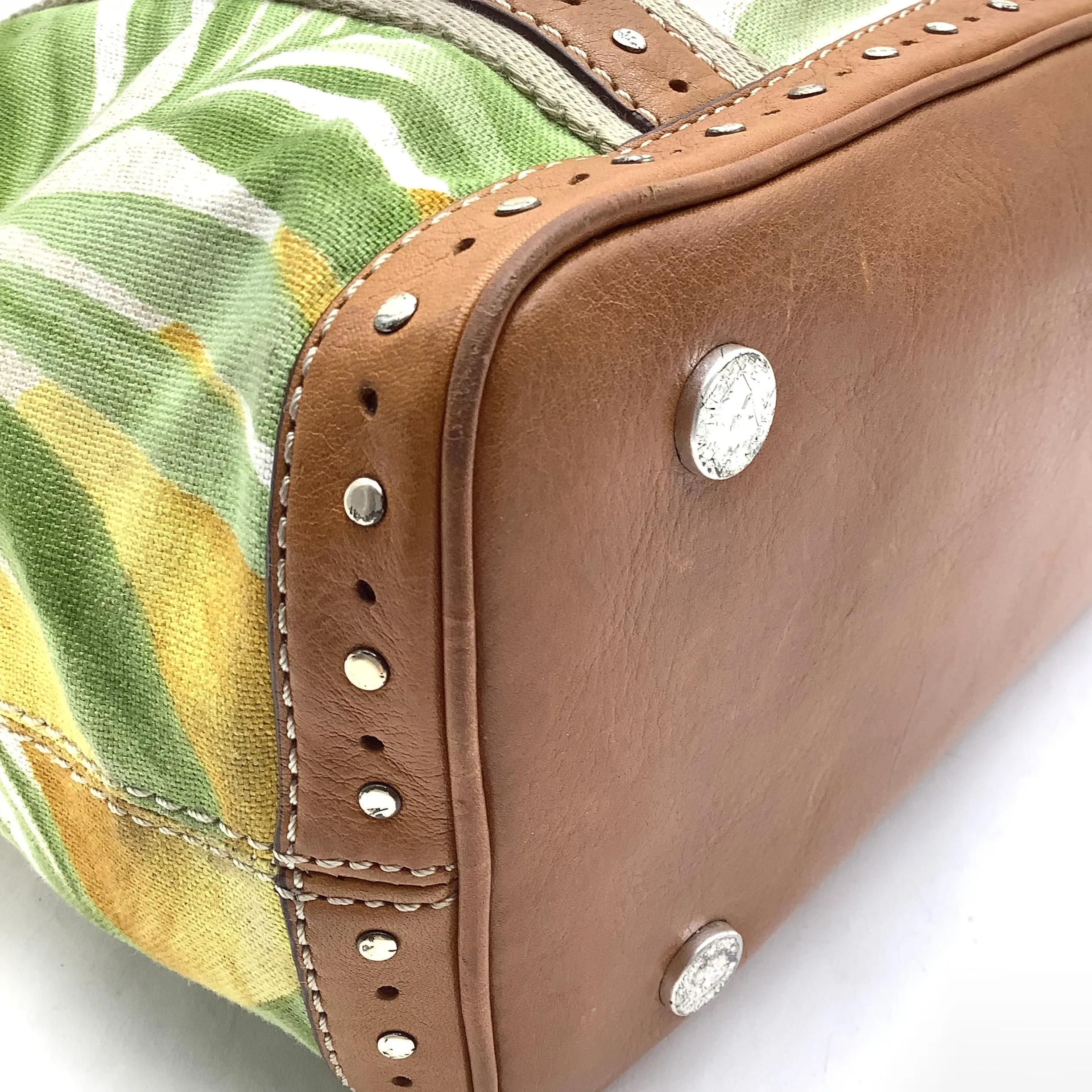 Michael Kors Womens Bag Floral Print Leather Trimmed