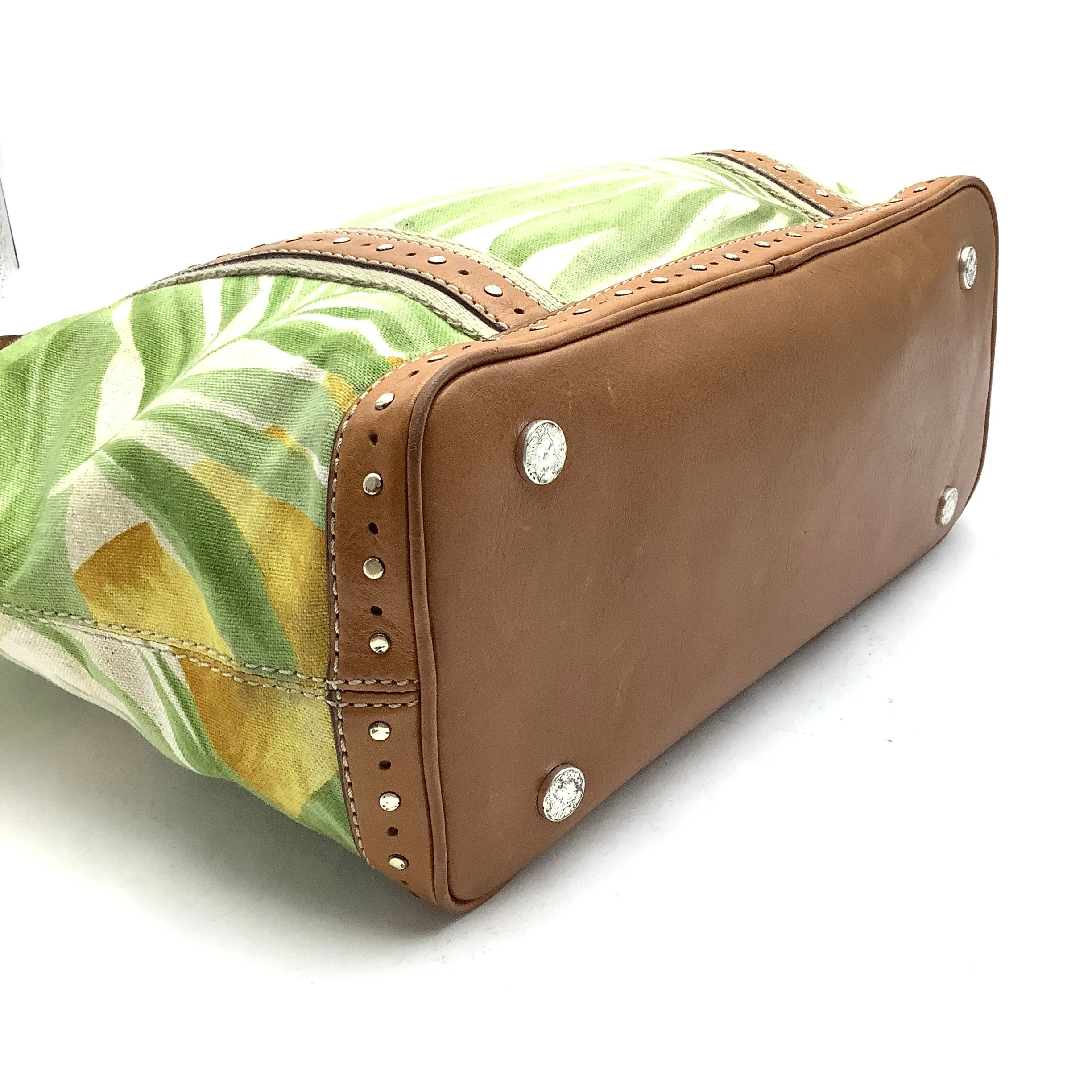 Michael Kors Womens Bag Floral Print Leather Trimmed