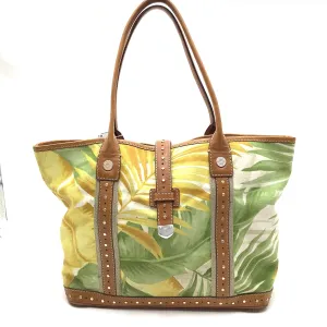 Michael Kors Womens Bag Floral Print Leather Trimmed