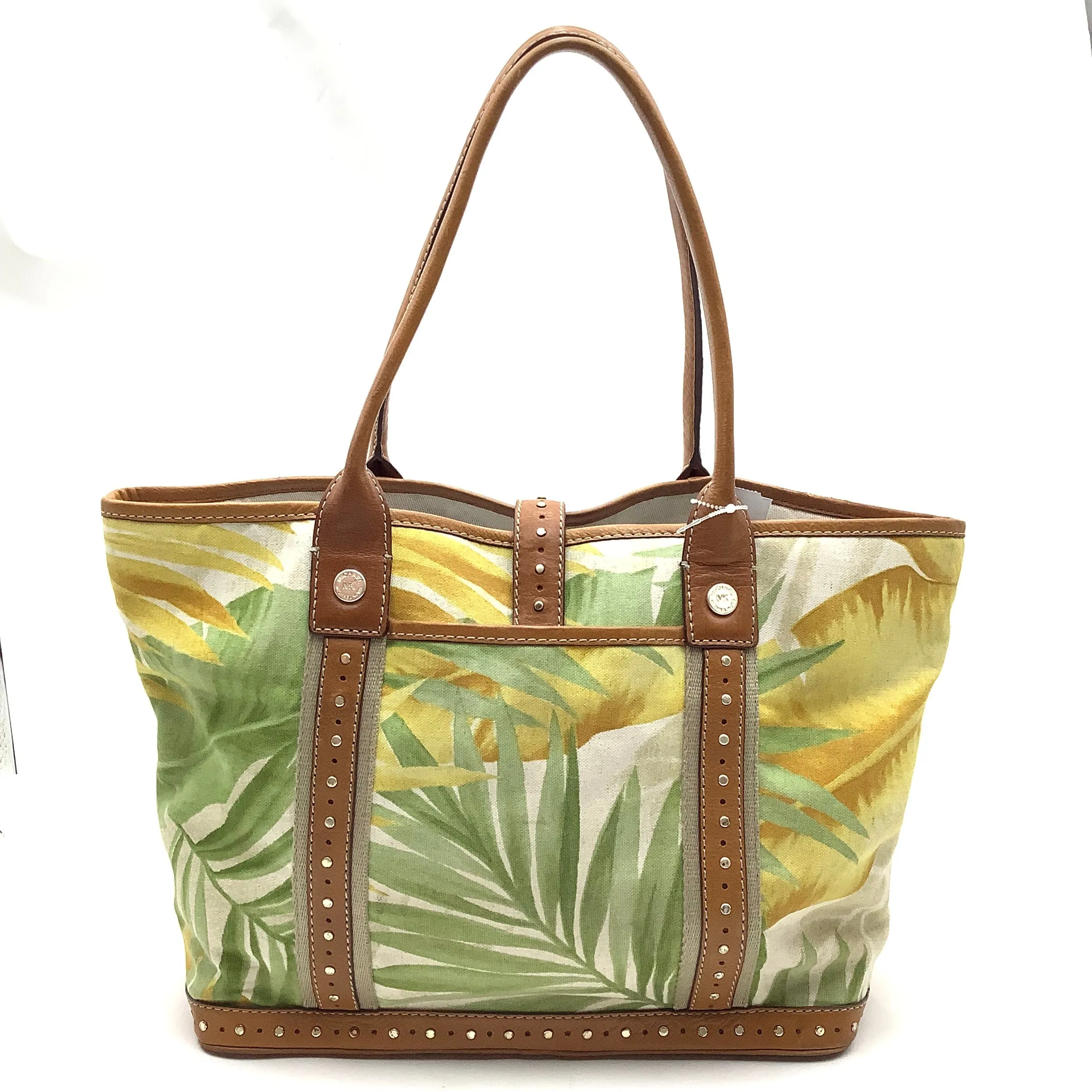 Michael Kors Womens Bag Floral Print Leather Trimmed