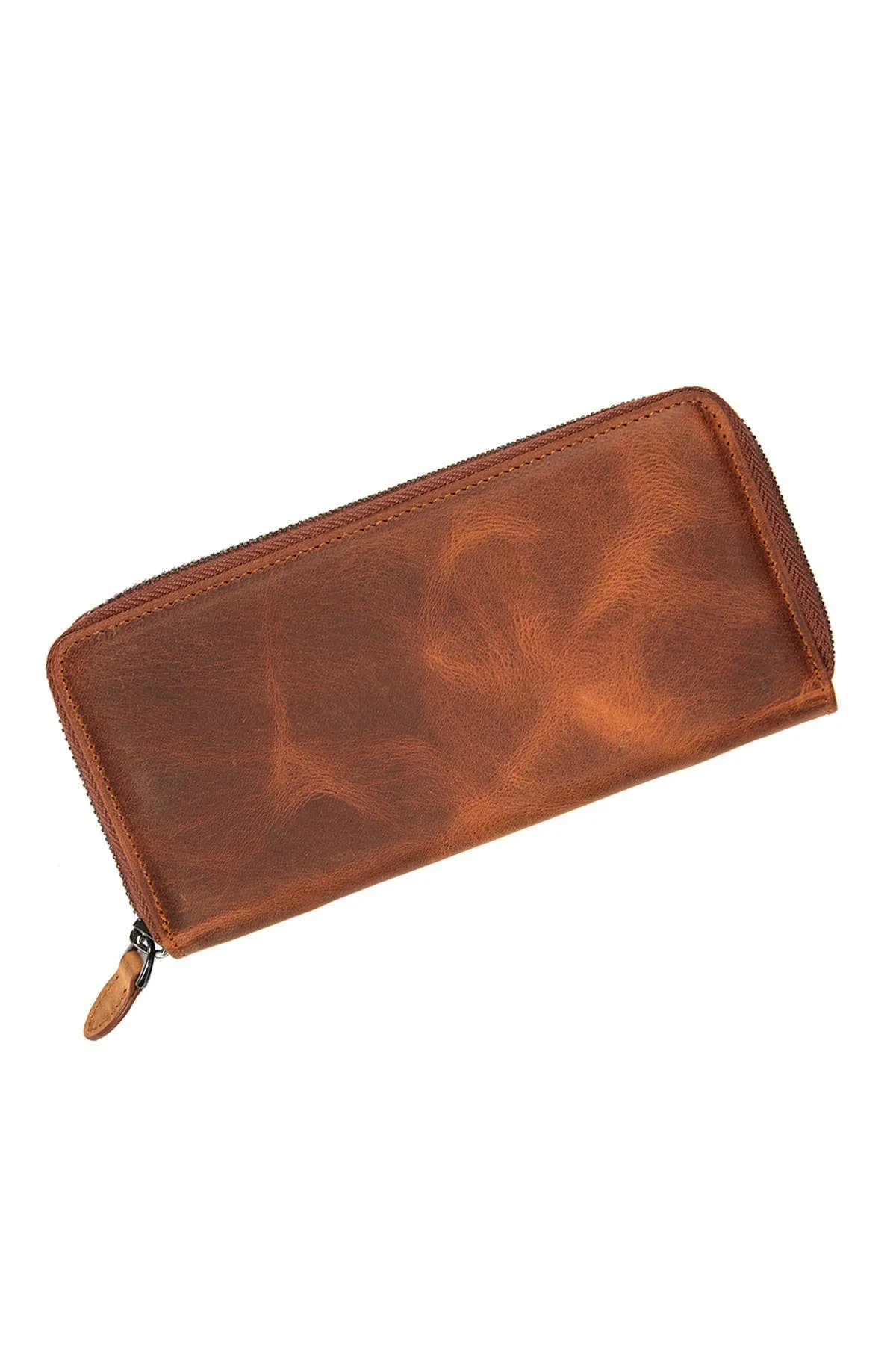 Mink Zip-Around Leather Wallet