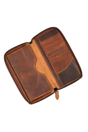 Mink Zip-Around Leather Wallet