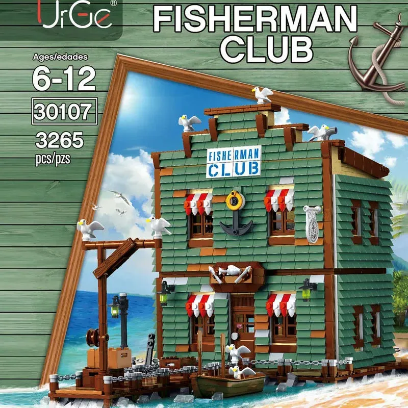 MOC City Street Expert Fisherman Club House Bricks Toy 30107