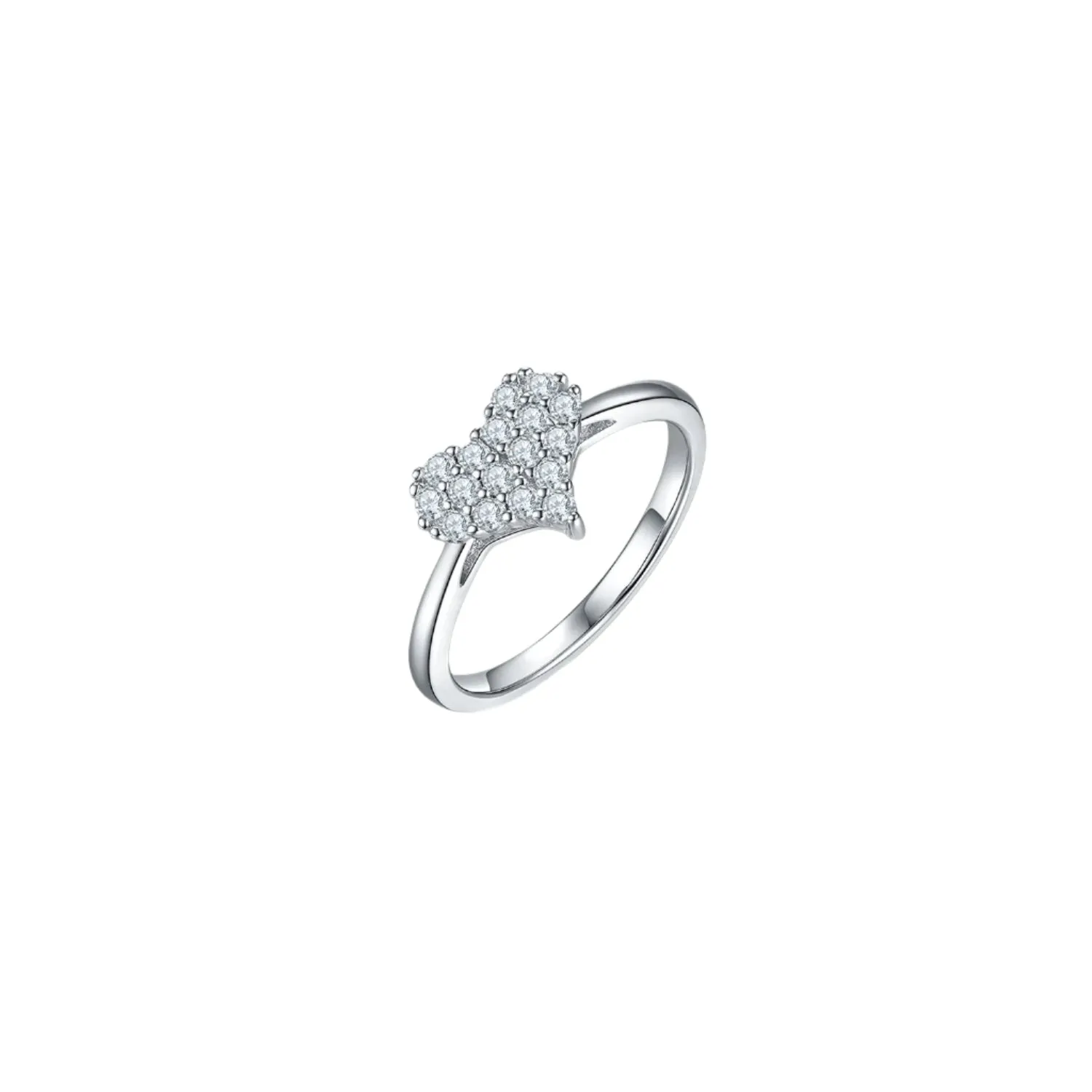 Moissanite 925 Sterling Silver Heart Ring