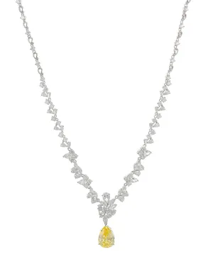 Multi Shape CZ Necklace with Canary CZ