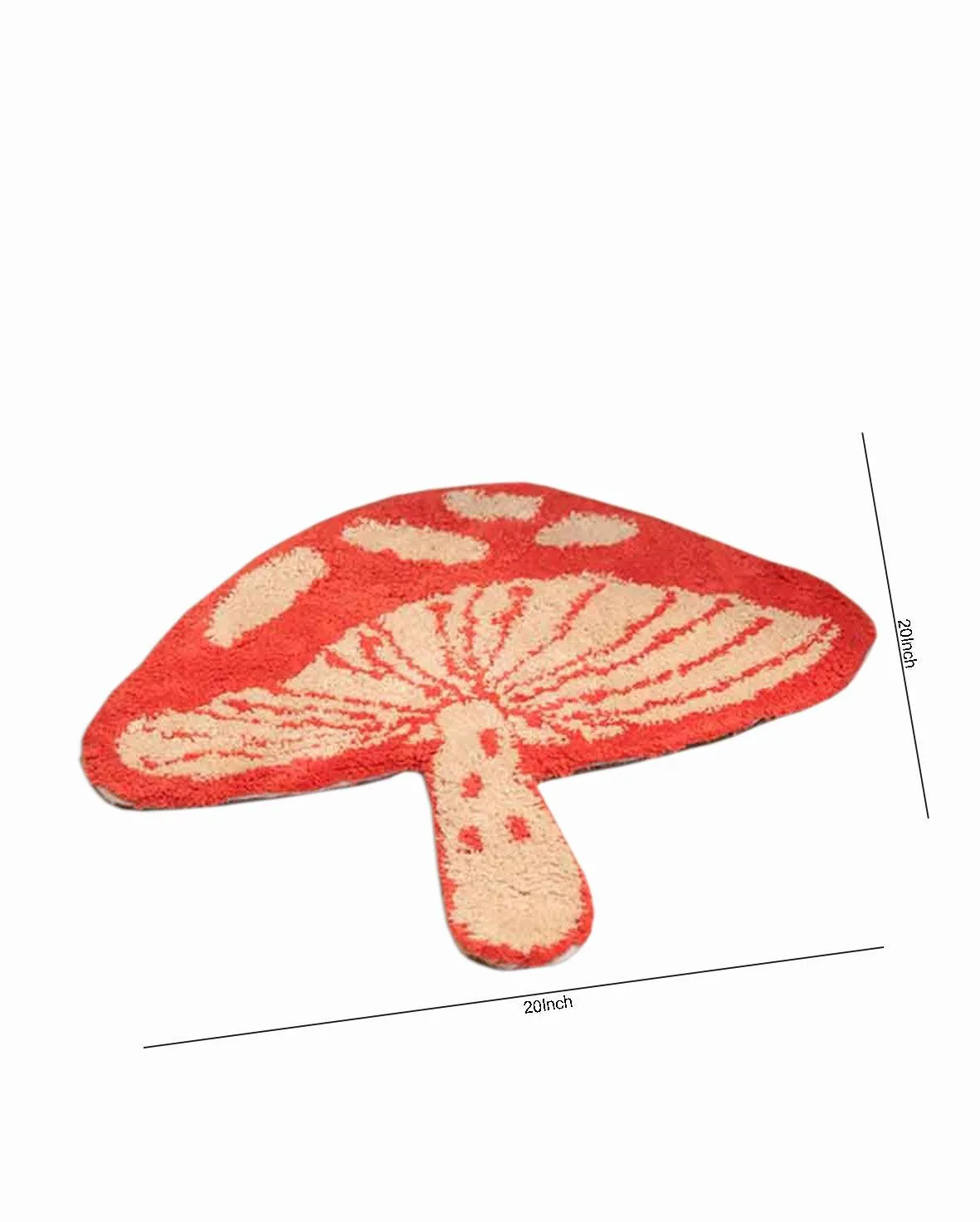 Mushroom Tufted Design Polyester Rug | 1.6x1.6 ft