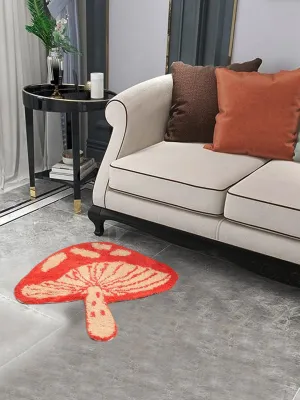 Mushroom Tufted Design Polyester Rug | 1.6x1.6 ft