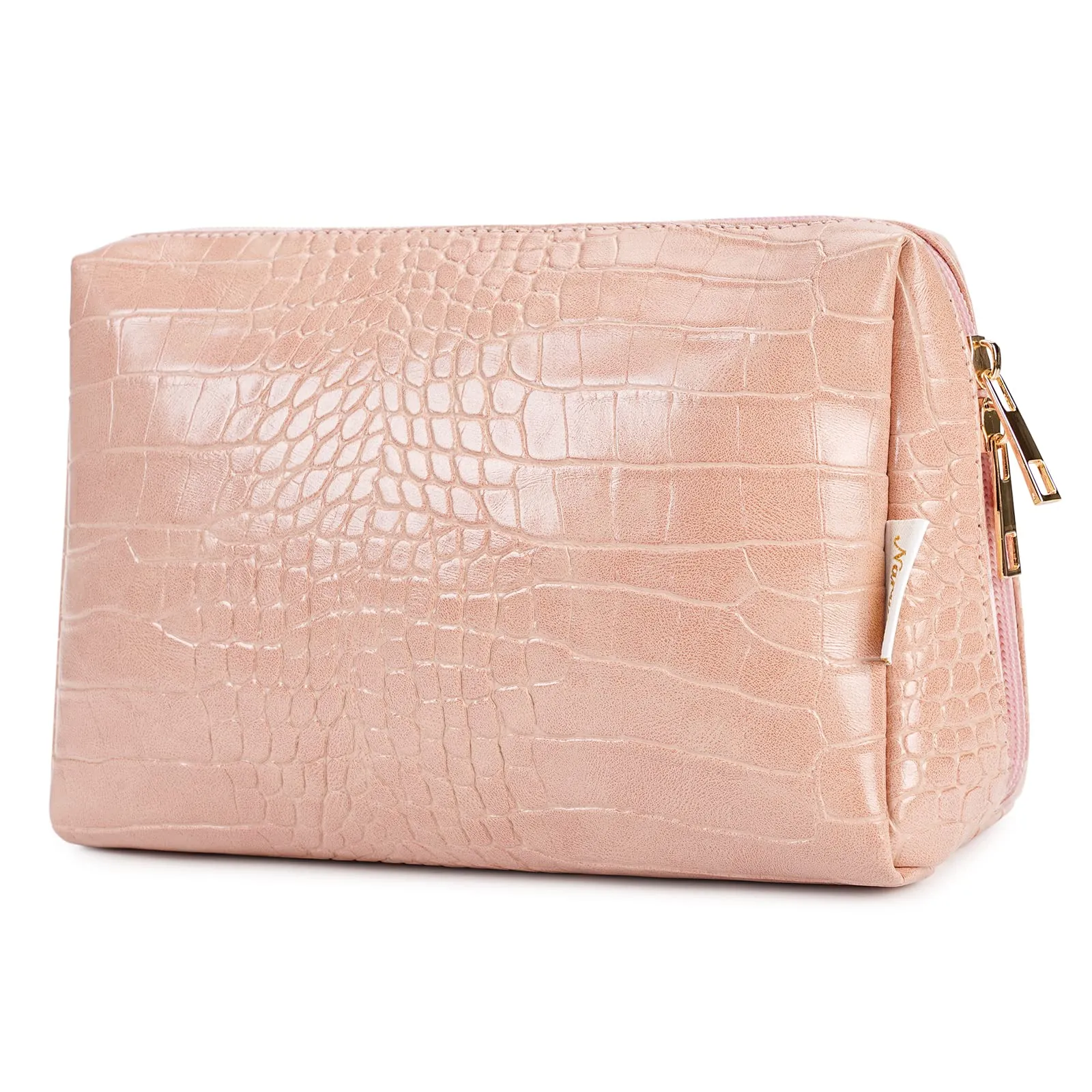 NARWEY Crocodile Grain PU Leather Makeup Bag For Women