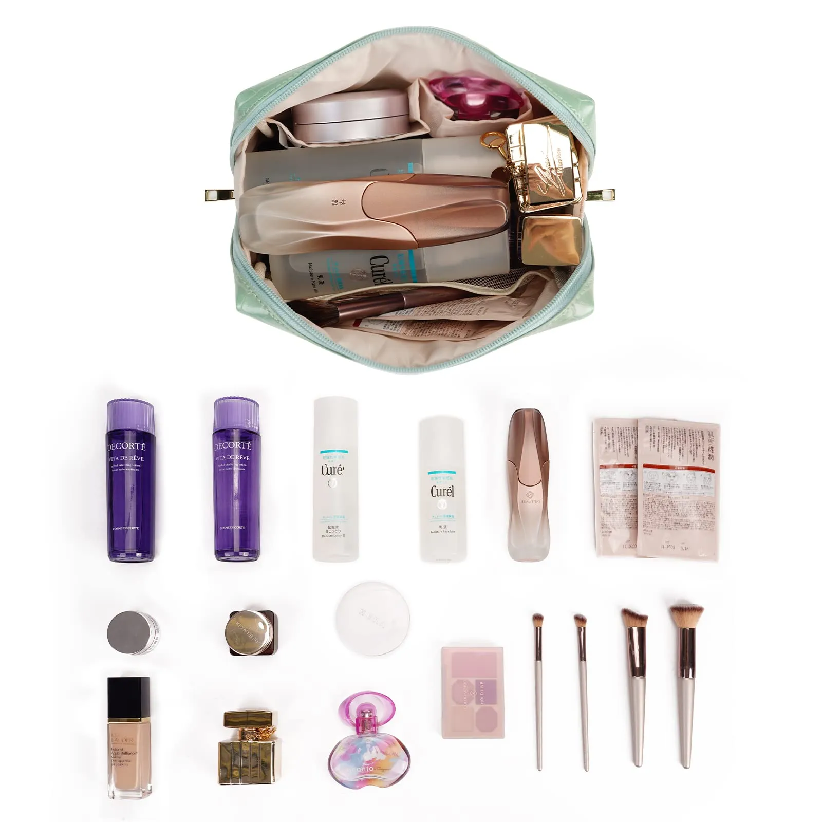 NARWEY Crocodile Grain PU Leather Makeup Bag For Women