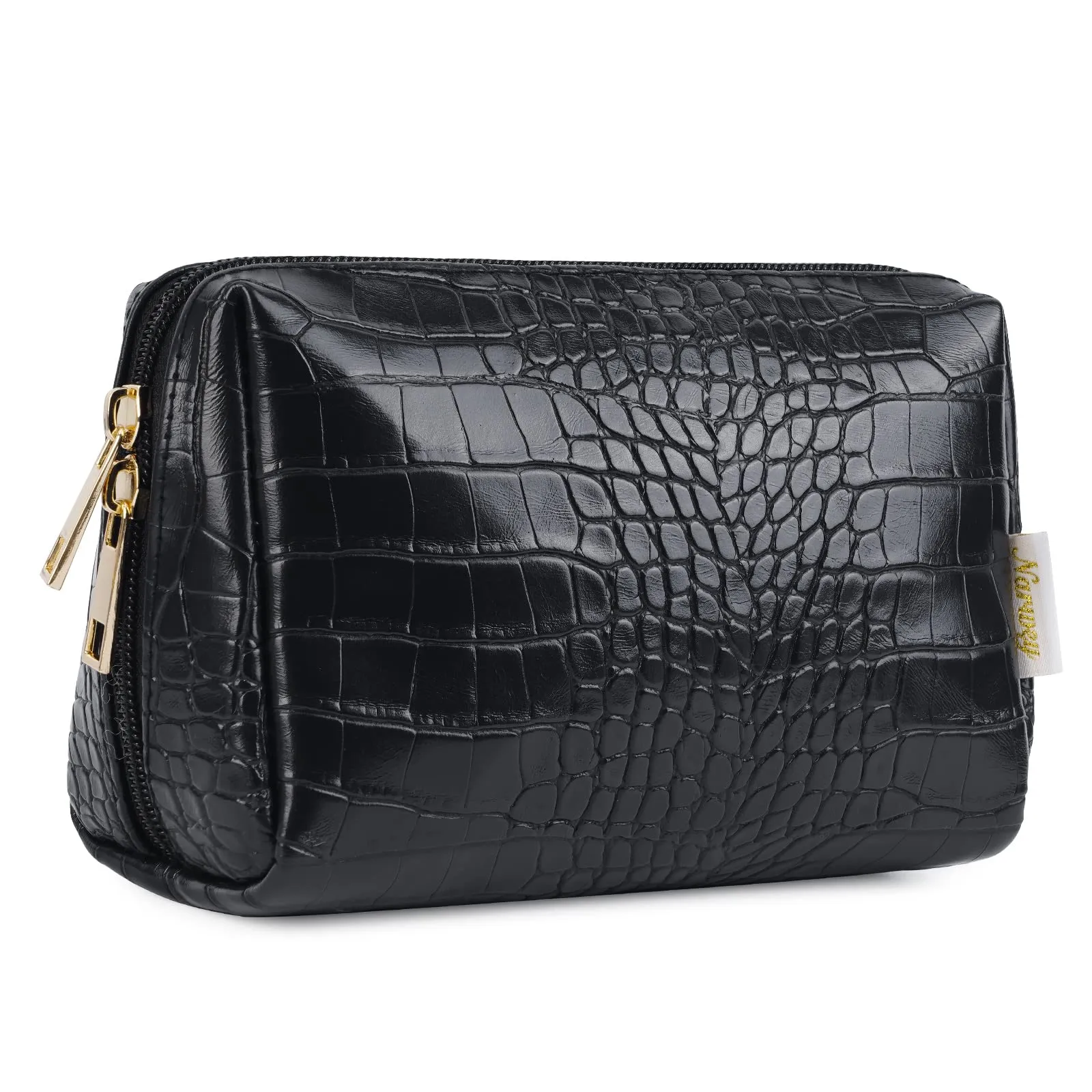NARWEY Crocodile Grain PU Leather Makeup Bag For Women