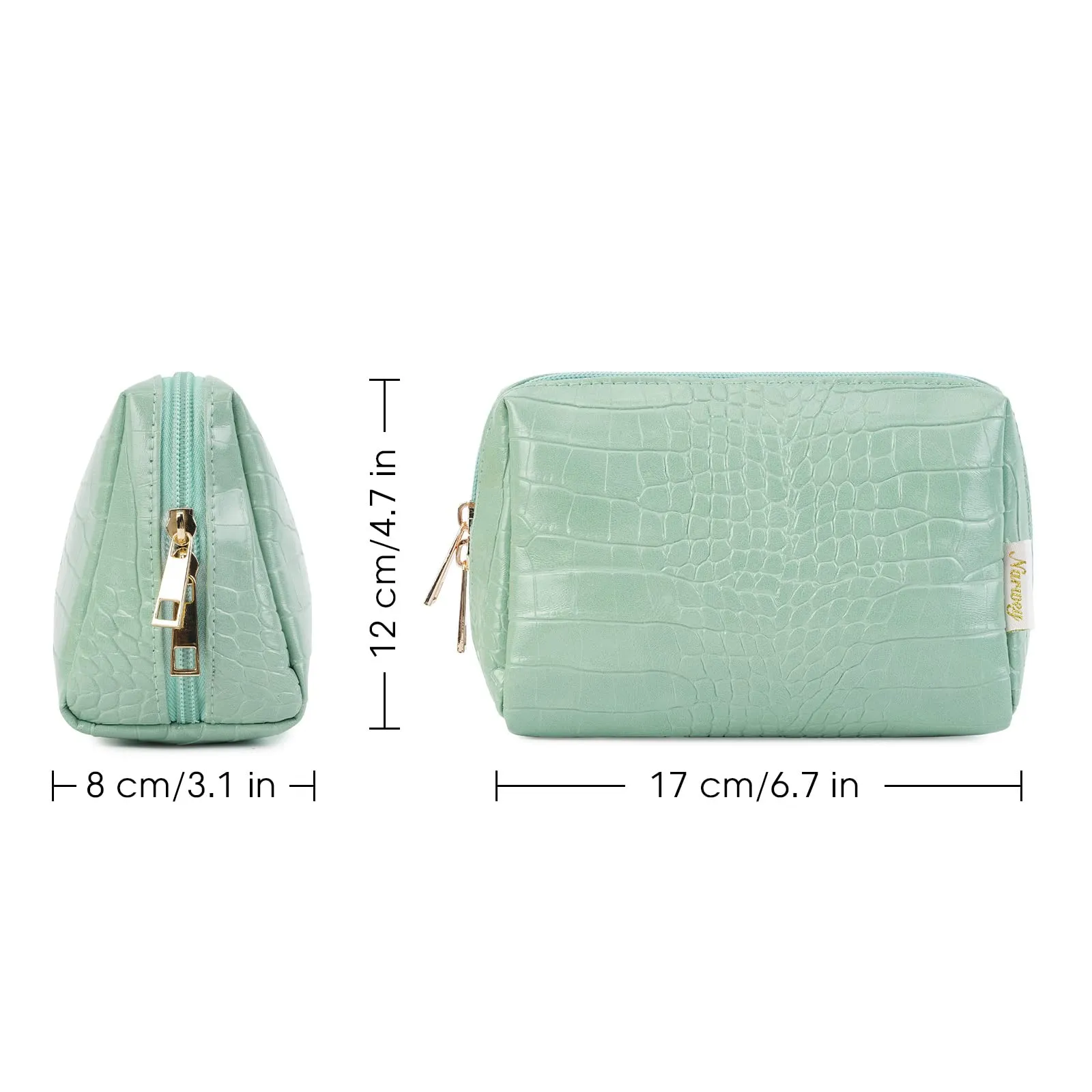 NARWEY Crocodile Grain PU Leather Makeup Bag For Women