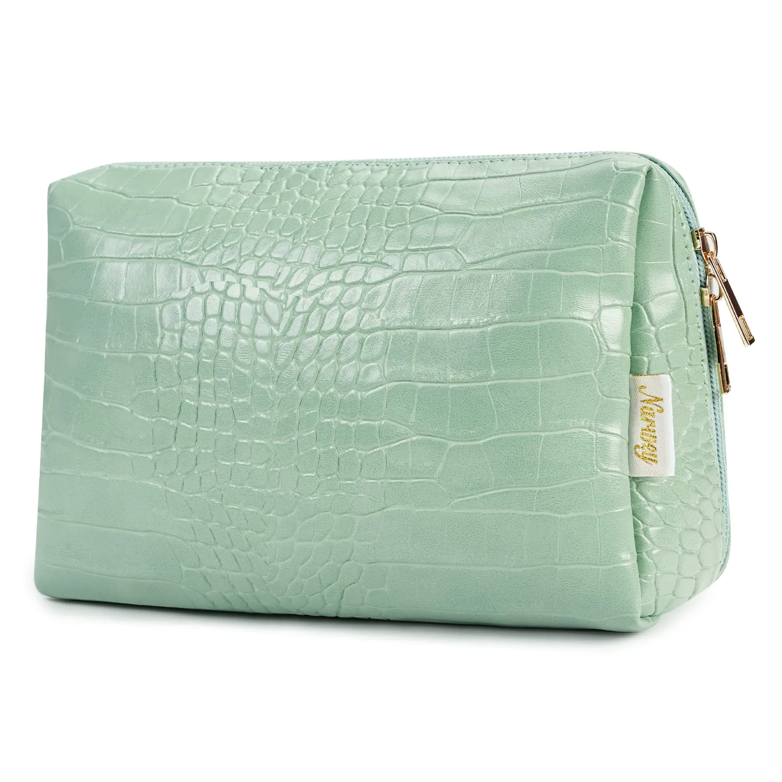 NARWEY Crocodile Grain PU Leather Makeup Bag For Women