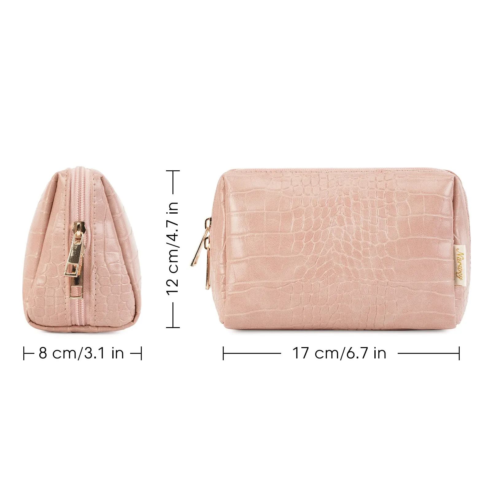 NARWEY Crocodile Grain PU Leather Makeup Bag For Women