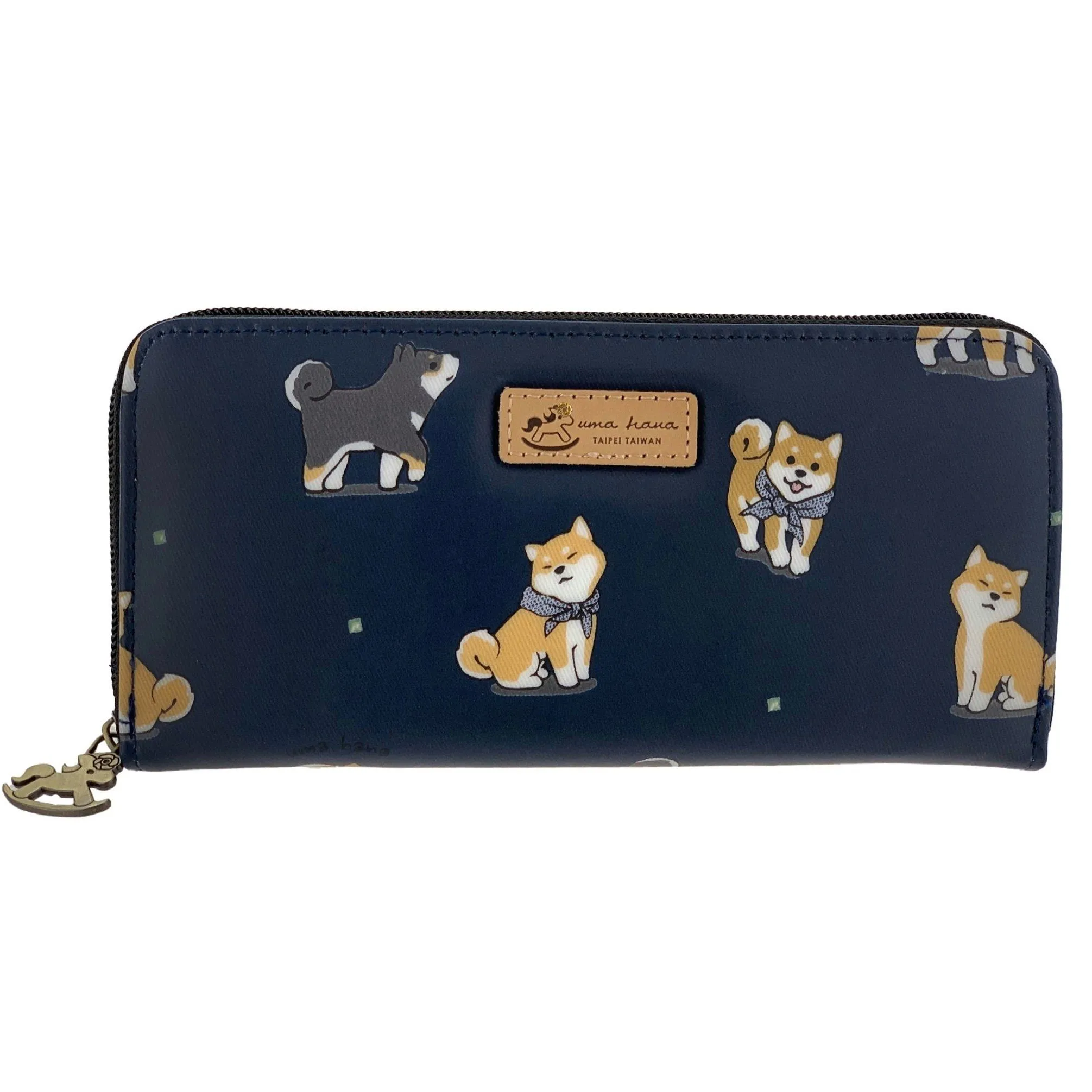 Navy Blue Shiba Inu Long Wallet
