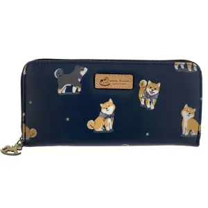 Navy Blue Shiba Inu Long Wallet