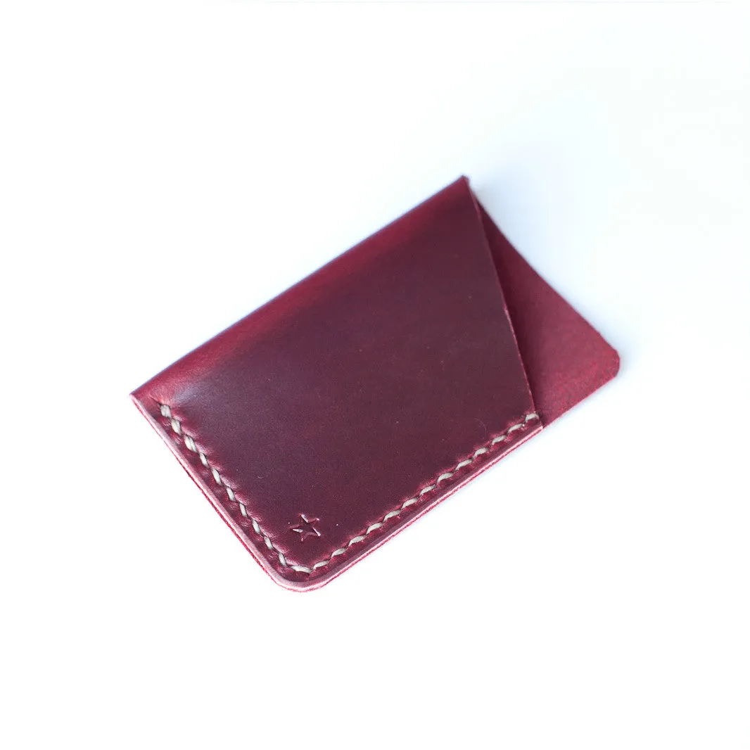 One Star Leather Minimalist Wallet - Burgundy